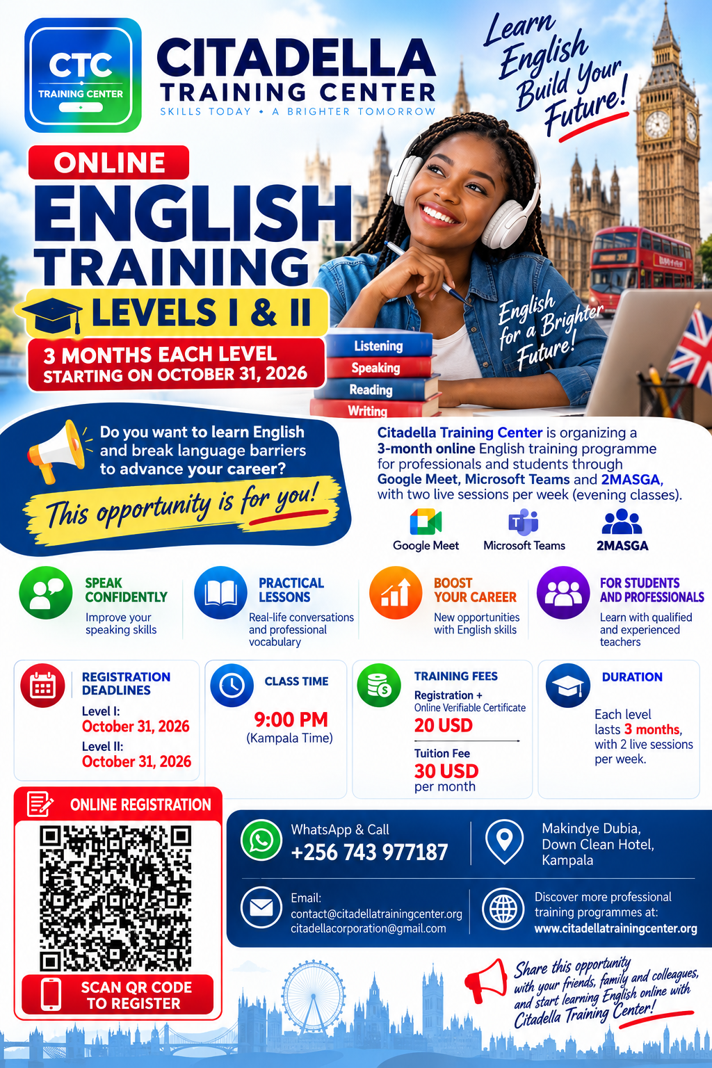 Online english course for 3months
