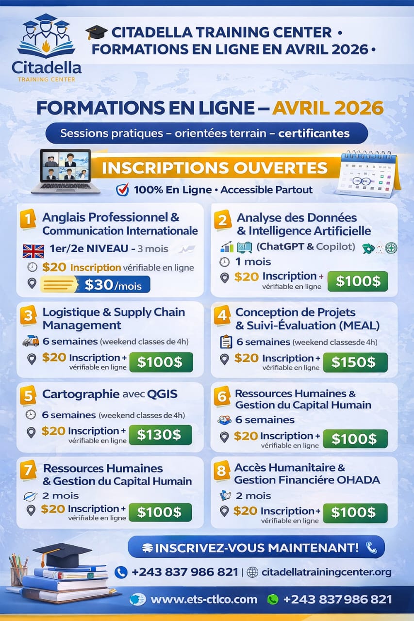 Session des formations en ligne