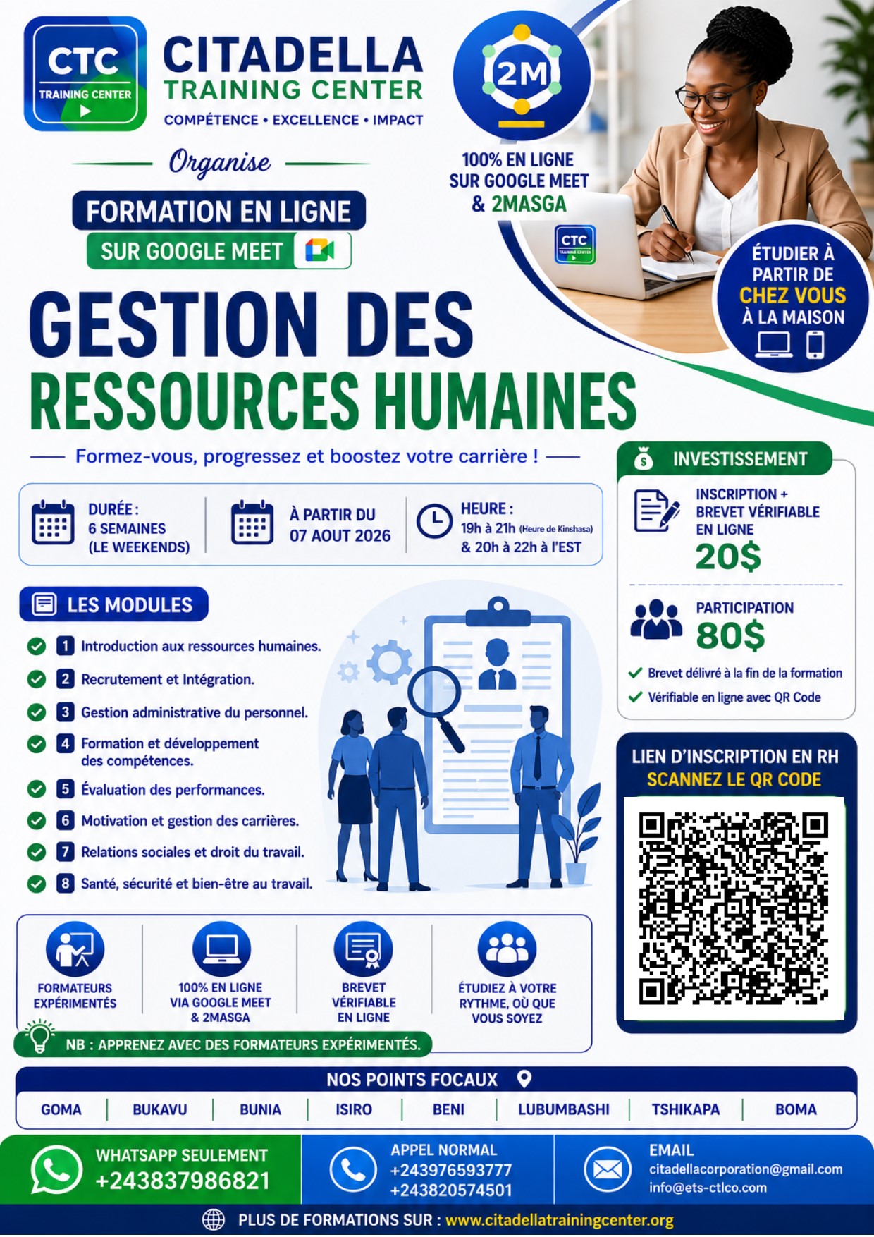 Formation en ligne en RESSOURCES HUMAINES pour 6 semaines!