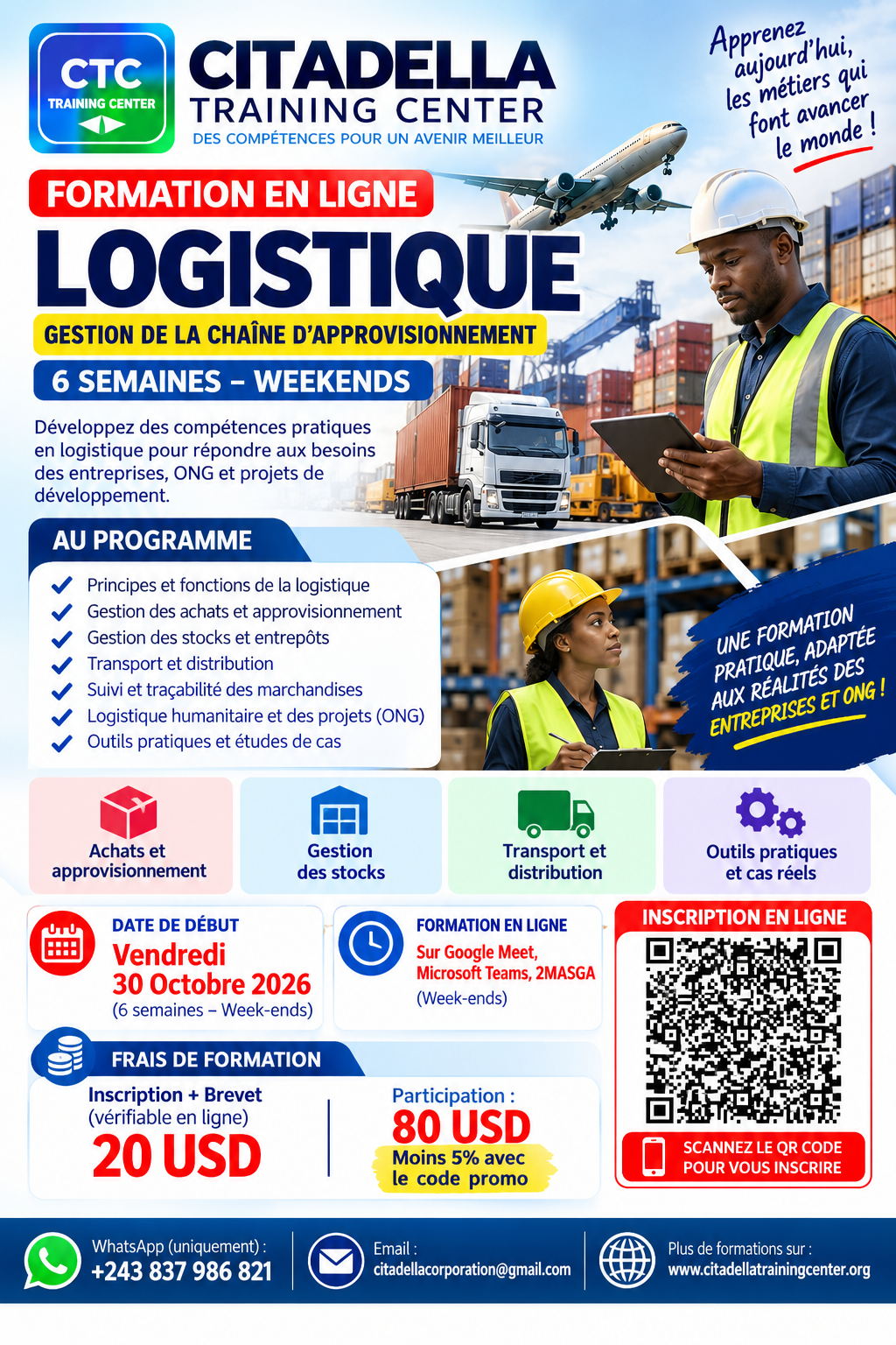 Formation en  ligne en logistique & chain d'approvisionnement