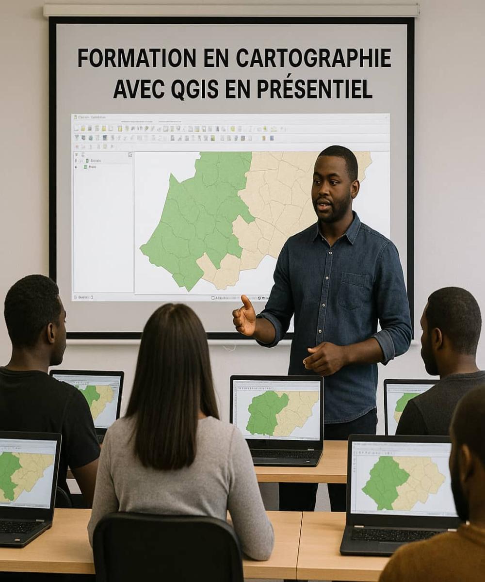Formation en cartographie avec QGIS en présentiel à Kinshasa pour 10 jours...! 